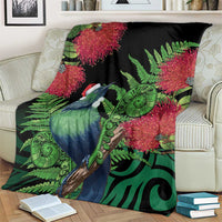 New Zealand Tui Bird Christmas Blanket Maori Fern Mix Pohotukawa LT14 - Polynesian Pride