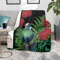 New Zealand Tui Bird Christmas Blanket Maori Fern Mix Pohotukawa LT14 - Polynesian Pride