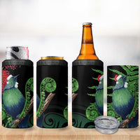 New Zealand Tui Bird Christmas 4 in 1 Can Cooler Tumbler Maori Fern Mix Pohotukawa LT14 - Polynesian Pride