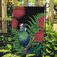 New Zealand Tui Bird Christmas Garden Flag Maori Fern Mix Pohotukawa LT14 Garden Flag Black - Polynesian Pride