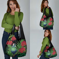 New Zealand Tui Bird Christmas Grocery Bag Maori Fern Mix Pohotukawa LT14 - Polynesian Pride