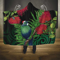 New Zealand Tui Bird Christmas Hooded Blanket Maori Fern Mix Pohotukawa LT14 - Polynesian Pride