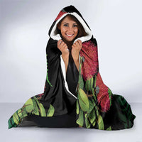 New Zealand Tui Bird Christmas Hooded Blanket Maori Fern Mix Pohotukawa LT14 - Polynesian Pride