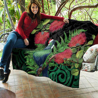 New Zealand Tui Bird Christmas Quilt Maori Fern Mix Pohotukawa LT14 - Polynesian Pride