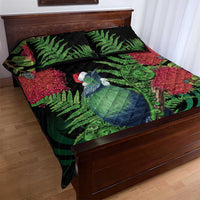 New Zealand Tui Bird Christmas Quilt Bed Set Maori Fern Mix Pohotukawa LT14 - Polynesian Pride