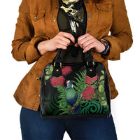 New Zealand Tui Bird Christmas Shoulder Handbag Maori Fern Mix Pohotukawa LT14 - Polynesian Pride