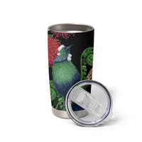 New Zealand Tui Bird Christmas Tumbler Cup Maori Fern Mix Pohotukawa LT14 - Polynesian Pride