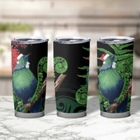 New Zealand Tui Bird Christmas Tumbler Cup Maori Fern Mix Pohotukawa LT14 - Polynesian Pride