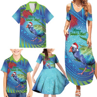 New Zealand Takahe Christmas Family Matching Summer Maxi Dress and Hawaiian Shirt Maori Fern Mix Pohotukawa LT14 - Polynesian Pride