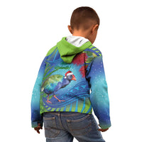 New Zealand Takahe Christmas Kid Hoodie Maori Fern Mix Pohotukawa LT14 - Polynesian Pride