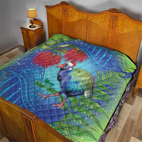 New Zealand Takahe Christmas Quilt Maori Fern Mix Pohotukawa LT14 - Polynesian Pride