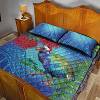 New Zealand Takahe Christmas Quilt Bed Set Maori Fern Mix Pohotukawa LT14 - Polynesian Pride