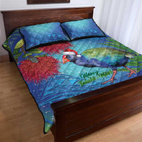 New Zealand Takahe Christmas Quilt Bed Set Maori Fern Mix Pohotukawa LT14 - Polynesian Pride
