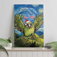 Personalised Jumping Kakapo Christmas Canvas Wall Art New Zealand Fern - Starry Night Style LT14 - Polynesian Pride