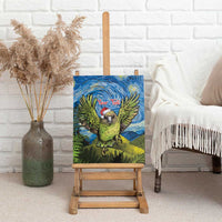 Personalised Jumping Kakapo Christmas Canvas Wall Art New Zealand Fern - Starry Night Style LT14 - Polynesian Pride