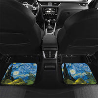 Personalised Jumping Kakapo Christmas Car Mats New Zealand Fern - Starry Night Style LT14 Set 2pcs - Back Green - Polynesian Pride