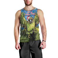 Personalised Jumping Kakapo Christmas Men Tank Top New Zealand Fern - Starry Night Style LT14 - Polynesian Pride