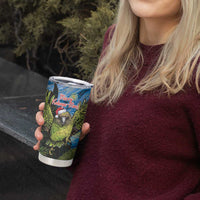 Personalised Jumping Kakapo Christmas Tumbler Cup New Zealand Fern - Starry Night Style LT14 - Polynesian Pride