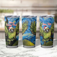 Personalised Jumping Kakapo Christmas Tumbler Cup New Zealand Fern - Starry Night Style LT14 - Polynesian Pride