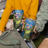 Personalised Jumping Kakapo Christmas Tumbler Cup New Zealand Fern - Starry Night Style LT14 - Polynesian Pride