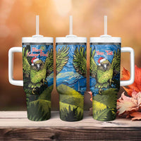 Personalised Jumping Kakapo Christmas Tumbler With Handle New Zealand Fern - Starry Night Style LT14 - Polynesian Pride