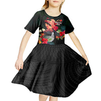Hawaii Mauna Kea Kid Short Sleeve Dress White Mountain With Nene Tropical Vibes LT14 - Polynesian Pride
