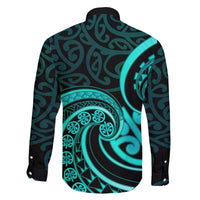 Turquoise New Zealand Mangopare Family Matching Short Sleeve Bodycon Dress and Hawaiian Shirt Aotearoa Maori Koru Style LT14 - Polynesian Pride