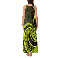 Lime Green New Zealand Mangopare Tank Maxi Dress Aotearoa Maori Koru Style LT14 - Polynesian Pride
