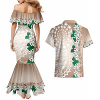 Cook Islands Tiare Maori With Conch Shell Couples Matching Mermaid Dress and Hawaiian Shirt 2025 Pasifika Polynesian Tattoo LT14 - Polynesian Pride