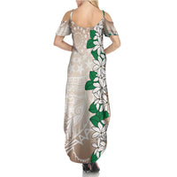 Cook Islands Tiare Maori With Conch Shell Summer Maxi Dress 2025 Pasifika Polynesian Tattoo