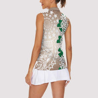 Cook Islands Tiare Maori With Conch Shell Women Sleeveless Polo Shirt 2025 Pasifika Polynesian Tattoo LT14 - Polynesian Pride