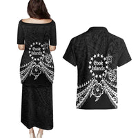 Kia Orana Cook Islands Couples Matching Puletasi and Hawaiian Shirt 2025 Pasifika Polynesian Turtle Black Color LT14 - Polynesian Pride