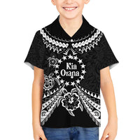 Kia Orana Cook Islands Family Matching Puletasi and Hawaiian Shirt 2025 Pasifika Polynesian Turtle Black Color LT14 Son's Shirt Black - Polynesian Pride