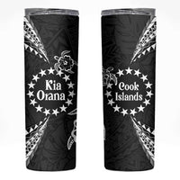Kia Orana Cook Islands Skinny Tumbler 2025 Pasifika Polynesian Turtle Black Color LT14 Black - Polynesian Pride