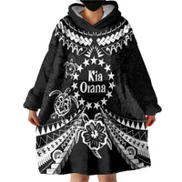 Kia Orana Cook Islands Wearable Blanket Hoodie 2025 Pasifika Polynesian Turtle Black Color LT14 - Polynesian Pride