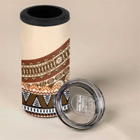 Bula Fiji 4 in 1 Can Cooler Tumbler 2025 Pasifika Traditional Fijian Masi LT14 - Polynesian Pride
