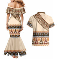 Bula Fiji Couples Matching Mermaid Dress and Hawaiian Shirt 2025 Pasifika Traditional Fijian Masi LT14 - Polynesian Pride