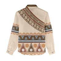 Bula Fiji Women Casual Shirt 2025 Pasifika Traditional Fijian Masi LT14 - Polynesian Pride
