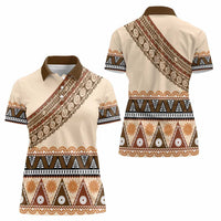 Bula Fiji Women Polo Shirt 2025 Pasifika Traditional Fijian Masi LT14 - Polynesian Pride