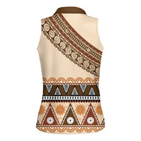 Bula Fiji Women Sleeveless Polo Shirt 2025 Pasifika Traditional Fijian Masi LT14 - Polynesian Pride