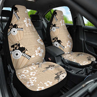 Bula Fiji Iri Buli Car Seat Cover Woven Fan With Fijian Tapa LT14 One Size Beige - Polynesian Pride