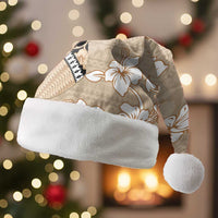 Bula Fiji Iri Buli Christmas Santa Hat Woven Fan With Fijian Tapa LT14 Without Fur Beige - Polynesian Pride