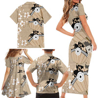 Bula Fiji Iri Buli Family Matching Short Sleeve Bodycon Dress and Hawaiian Shirt Woven Fan With Fijian Tapa LT14 - Polynesian Pride