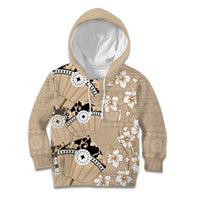 Bula Fiji Iri Buli Kid Hoodie Woven Fan With Fijian Tapa LT14 Hoodie Beige - Polynesian Pride