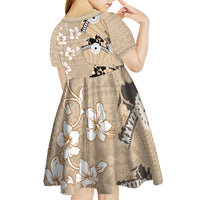 Bula Fiji Iri Buli Kid Short Sleeve Dress Woven Fan With Fijian Tapa LT14 - Polynesian Pride
