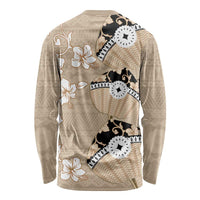 Bula Fiji Iri Buli Long Sleeve Shirt Woven Fan With Fijian Tapa LT14 - Polynesian Pride