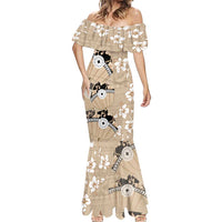 Bula Fiji Iri Buli Mermaid Dress Woven Fan With Fijian Tapa LT14 - Polynesian Pride