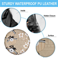 Bula Fiji Iri Buli Spare Tire Cover Woven Fan With Fijian Tapa LT14 - Polynesian Pride