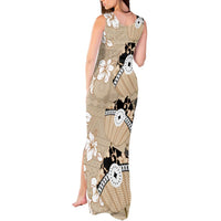 Bula Fiji Iri Buli Tank Maxi Dress Woven Fan With Fijian Tapa LT14 - Polynesian Pride