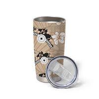 Bula Fiji Iri Buli Tumbler Cup Woven Fan With Fijian Tapa LT14 - Polynesian Pride